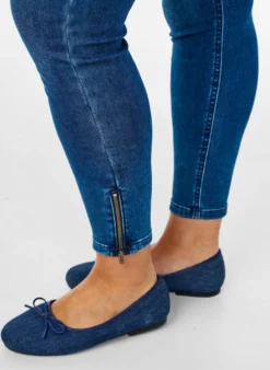 Cropped Amy Jeans mit Reißverschluss