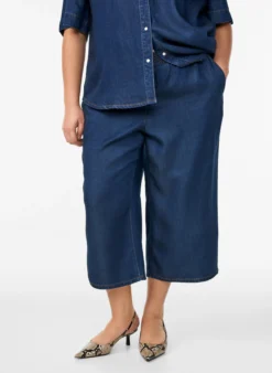 Culotte aus Lyocell mit weitem Bein in Jeans-Optik