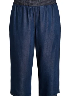 Culotte aus Lyocell mit weitem Bein in Jeans-Optik