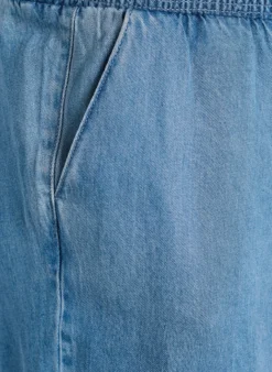 Culotte aus Lyocell mit weitem Bein in Jeans-Optik