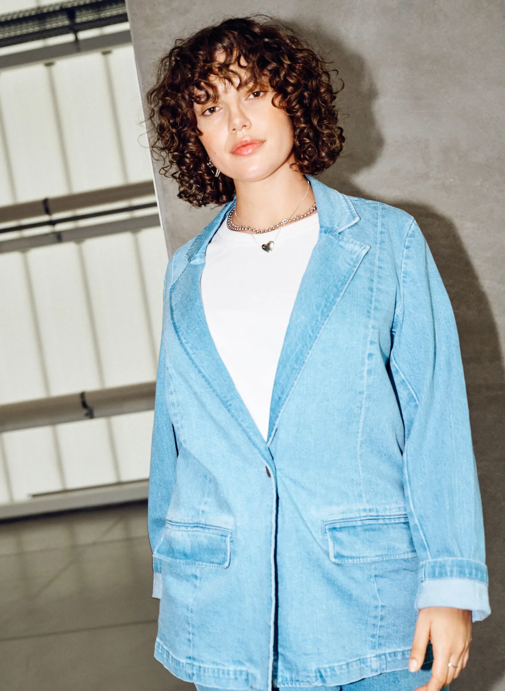 Denimblazer mit Taschen