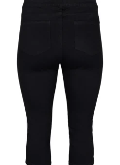 Denim-Caprihosen mit elastischem Bund