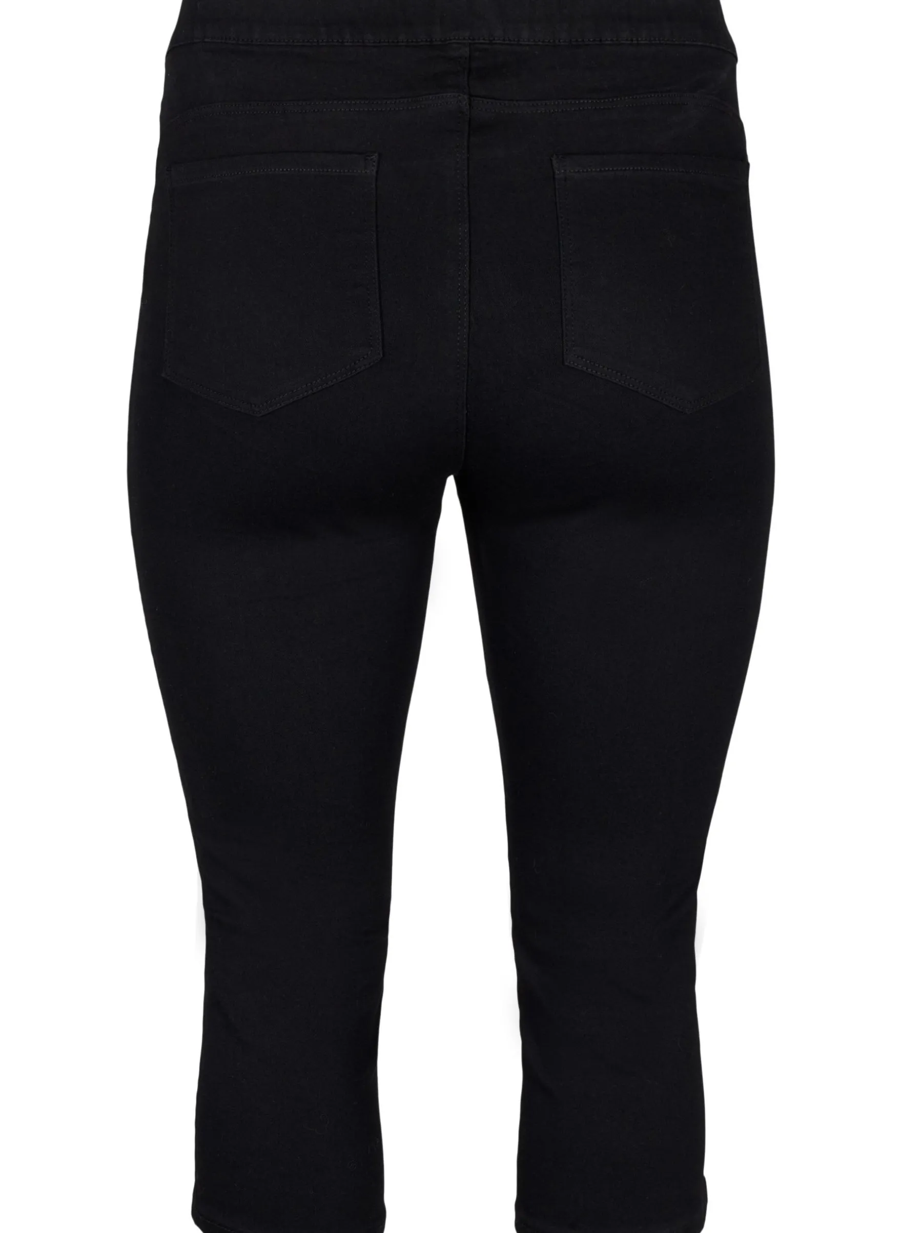 Denim-Caprihosen mit elastischem Bund