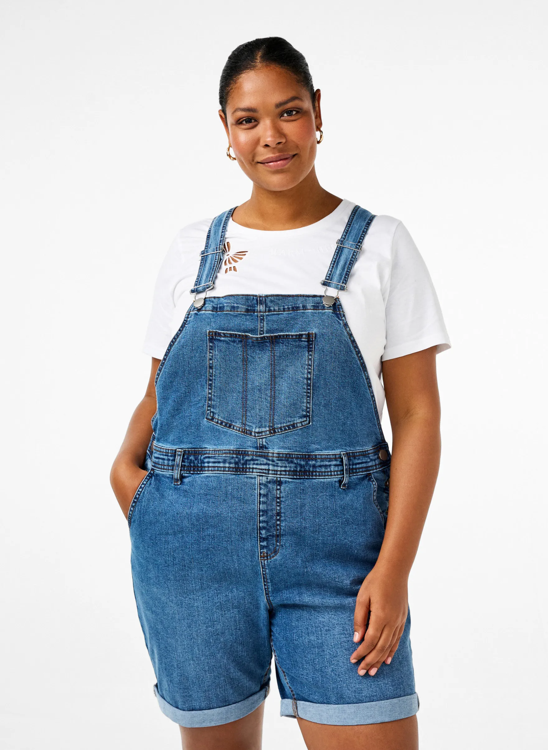 Denim Overalls Kurze Hosen