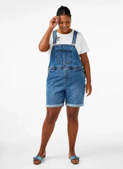 Denim Overalls Kurze Hosen