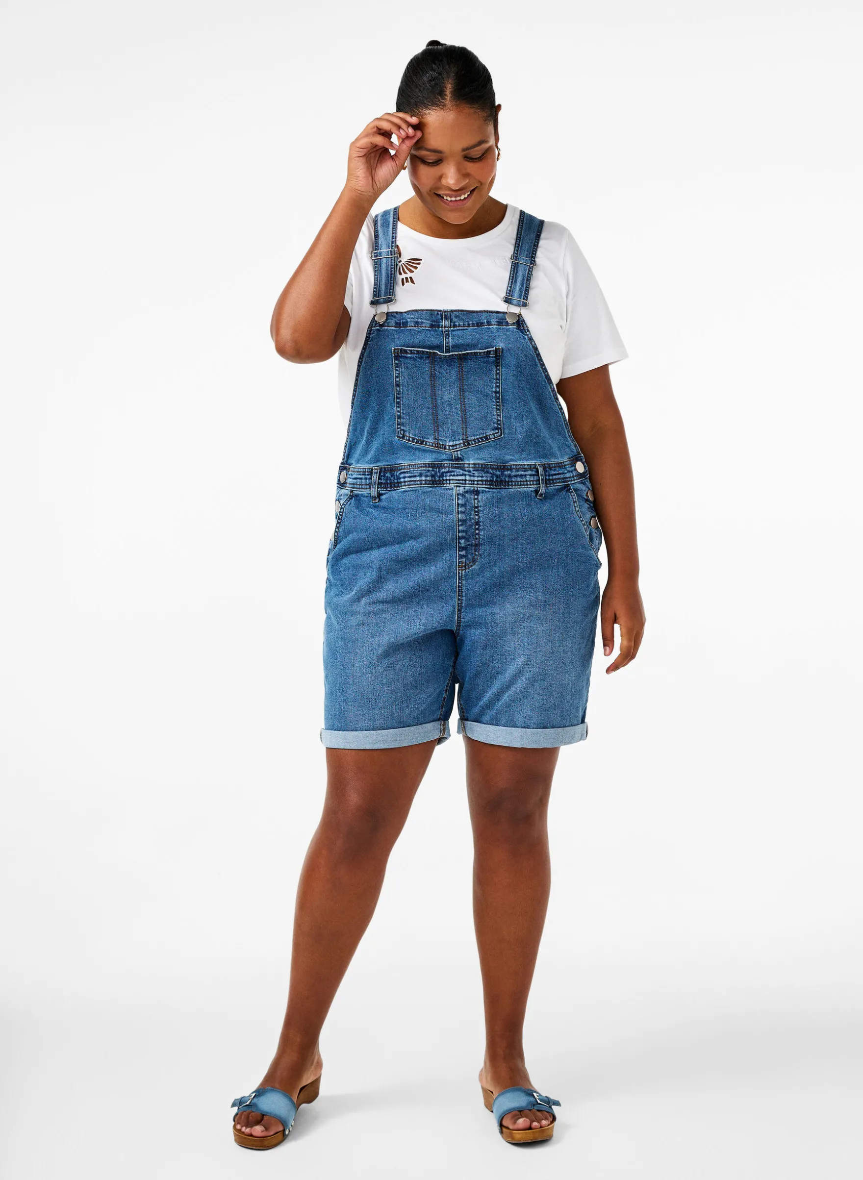 Denim Overalls Kurze Hosen