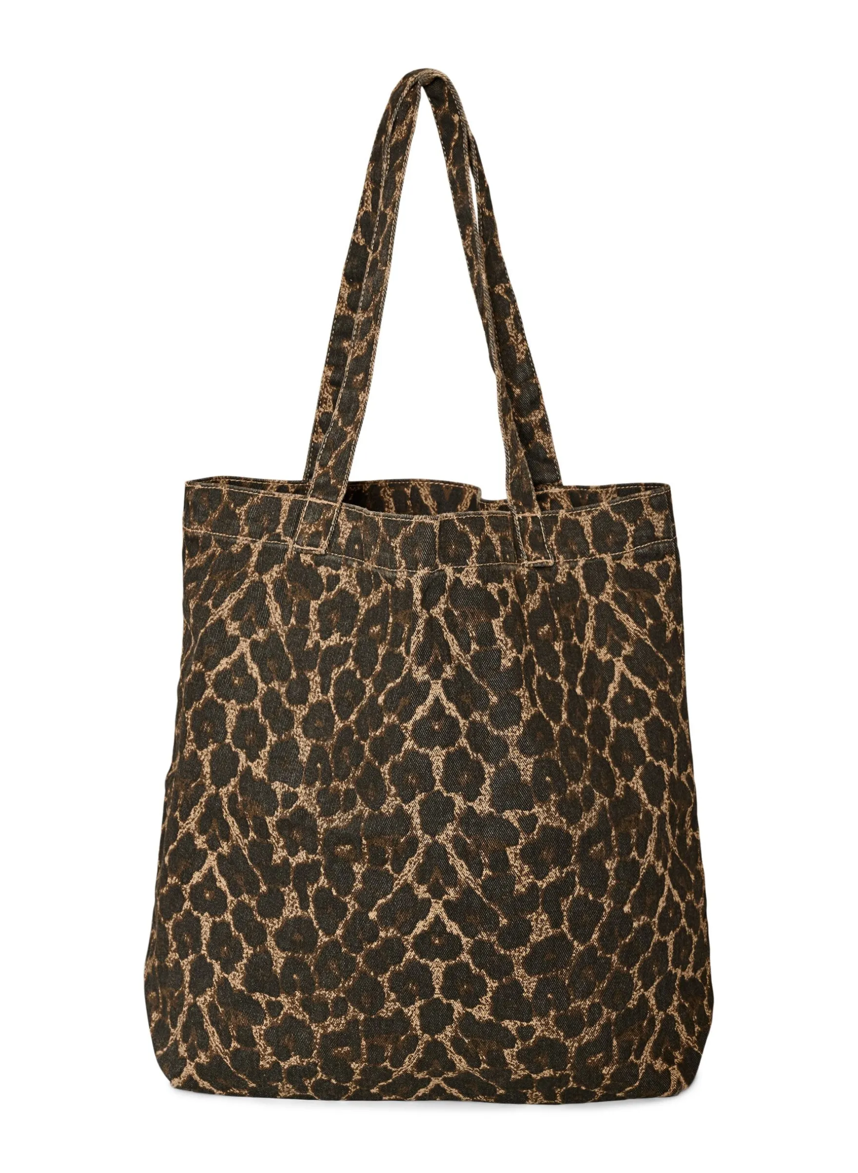 Denim Shopper mit Leopardenmuster