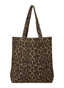 Denim Shopper mit Leopardenmuster