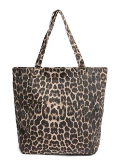 Denim Shopper mit Leopardenmuster