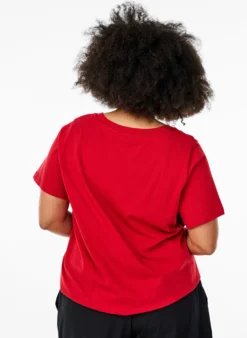 Einfaches T-Shirt aus Baumwolle mit V-Ausschnitt