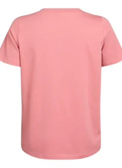 Einfaches T-Shirt aus Baumwolle mit V-Ausschnitt.