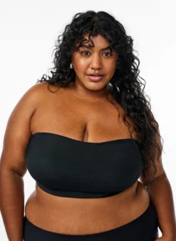 Einfarbiges Bandeau-Bikinioberteil