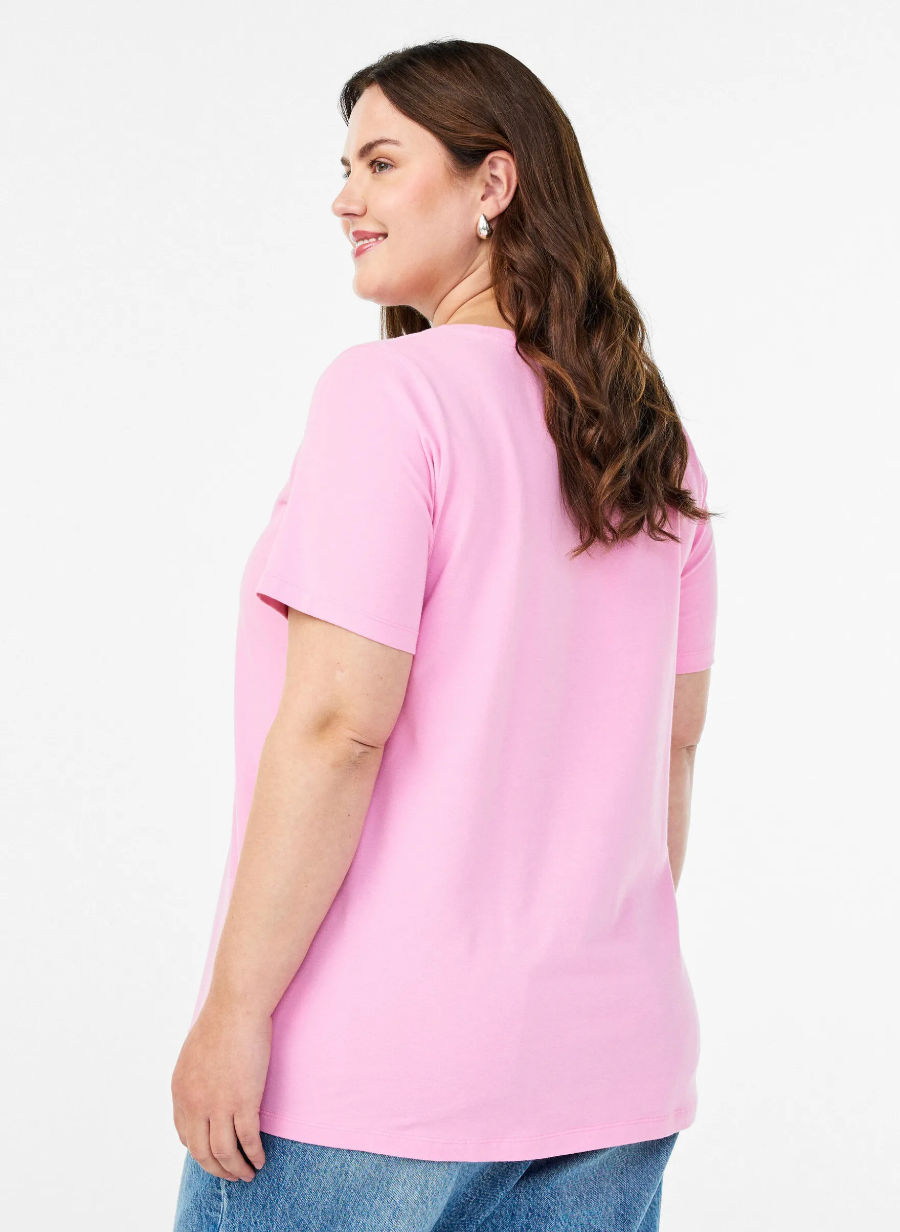 Einfarbiges Basic T-Shirt aus Baumwolle