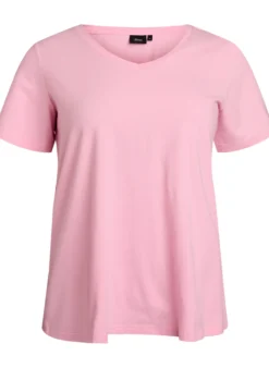 Einfarbiges Basic-T-Shirt aus Baumwolle