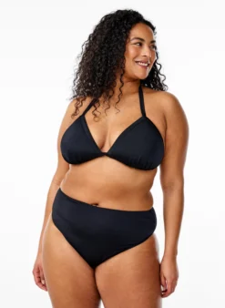 Einfarbiges Bikini-Unterteil mit normaler Taille