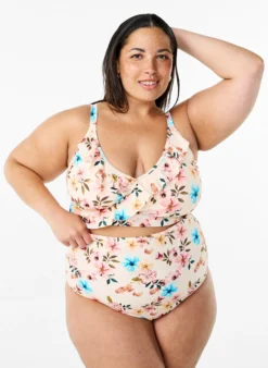 Extra hoch taillierte Bikini-Hose mit Blumenprint
