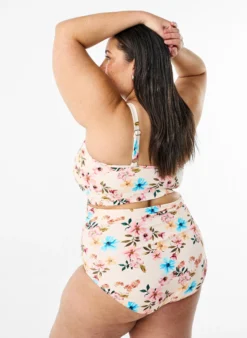Extra hoch taillierte Bikini-Hose mit Blumenprint