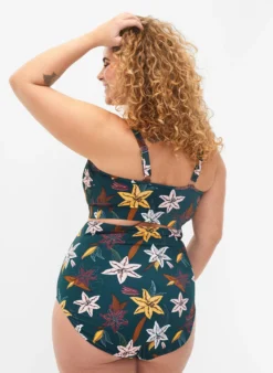 Extra hoch taillierte Bikini-Hose mit Blumenprint