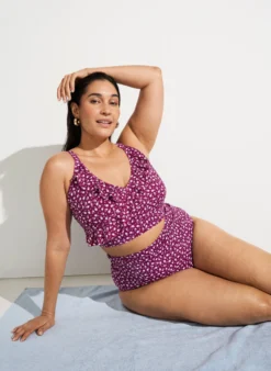 Extra hoch taillierte Bikini-Hose mit Blumenprint