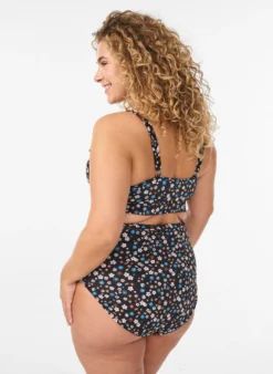 Extra hoch taillierter Bikini-Slip mit Blumenmuster