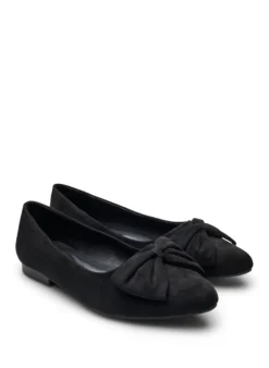 Extra Weite - Ballerina aus Kunstleder mit Schleife
