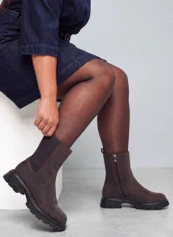 Extra Weite - Chunky-Stiefel aus Kunstwildleder