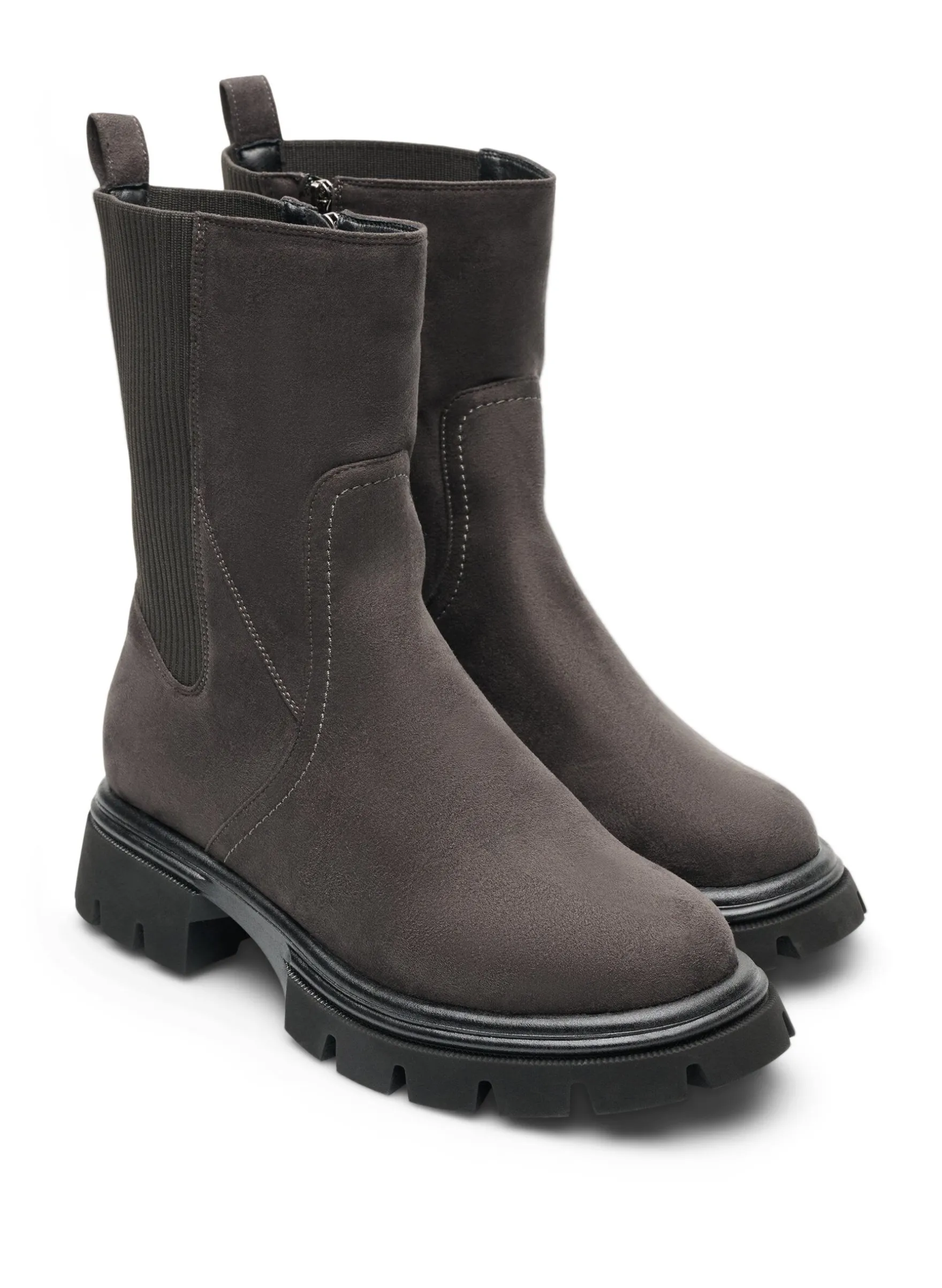 Extra Weite - Chunky-Stiefel aus Kunstwildleder