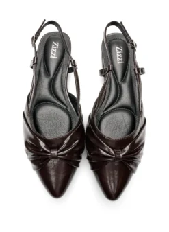 Extra Weite fit - Slingback mit Schleifendetail in Lackoptik