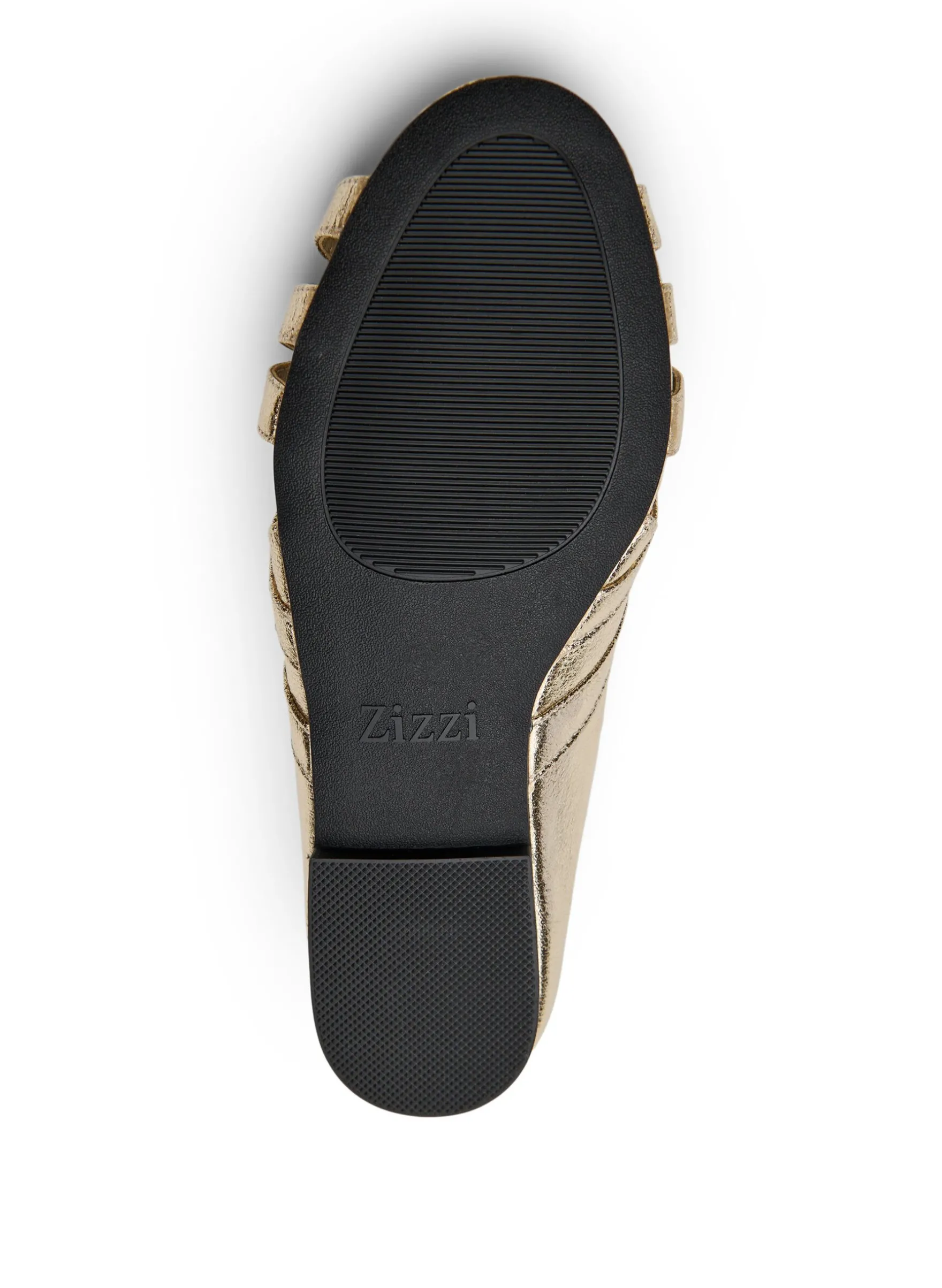 Extra Weite - Goldfarbene Ballerina mit gekreuzten Riemchen