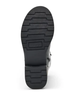 Extra Weite - Hoher Stiefel aus Leder mit Zierschnallen