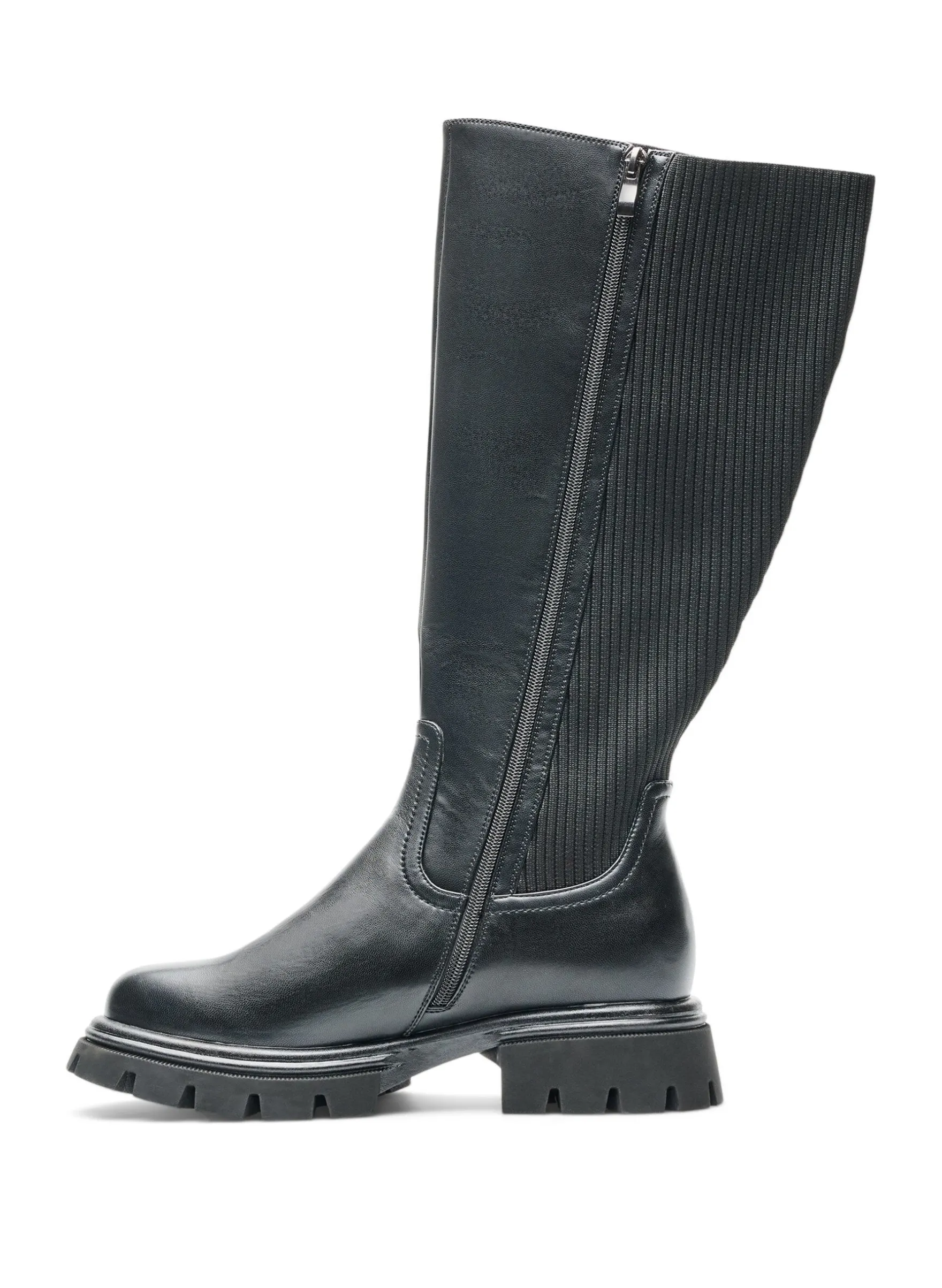 Extra Weite - Langschaftstiefel mit Ripp-Einsätzen