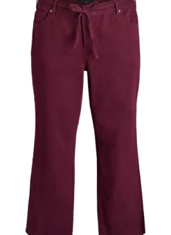 Farbige hoch taillierte Jeans mit Bindegürtel