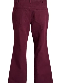 Farbige hoch taillierte Jeans mit Bindegürtel
