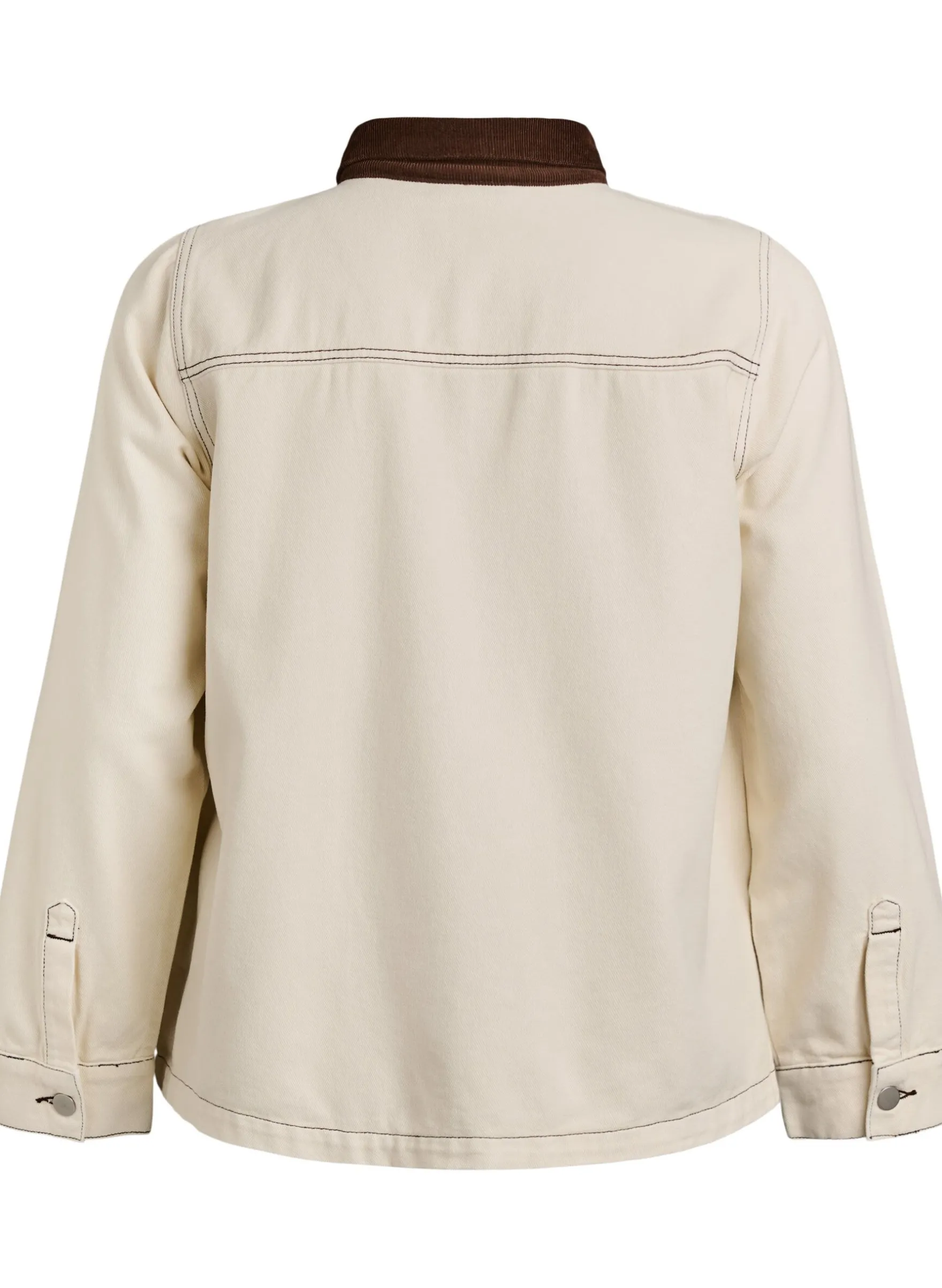 Farbige Jeansjacke mit Kontrastkragen