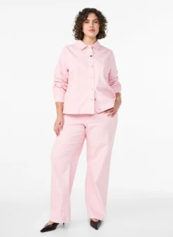 Farbige Myra Jeans mit Streifen und weiten Beinen