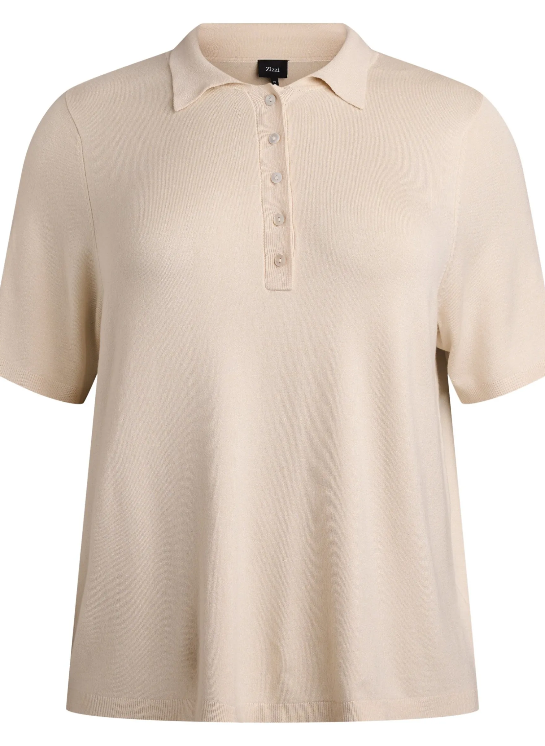 Feinstrick-Poloshirt mit kurzen Ärmeln