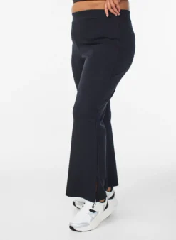 Flare-Jerseyhose mit Schlitzen und hoher Taille