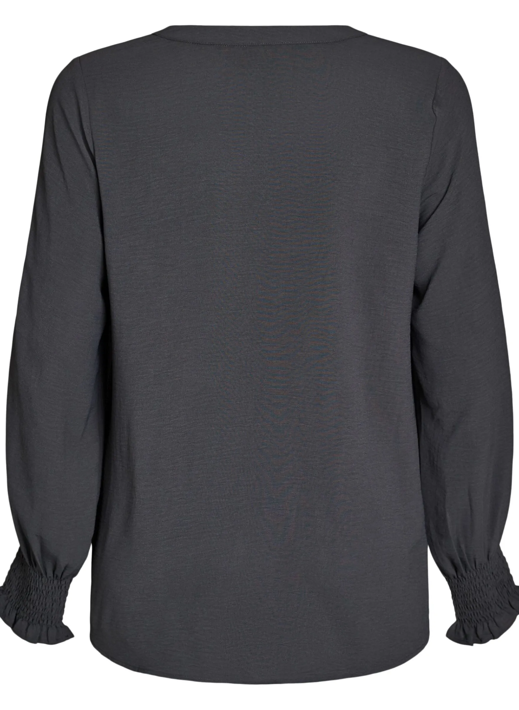 FLASH - Bluse mit Smockbündchen und V-Ausschnitt