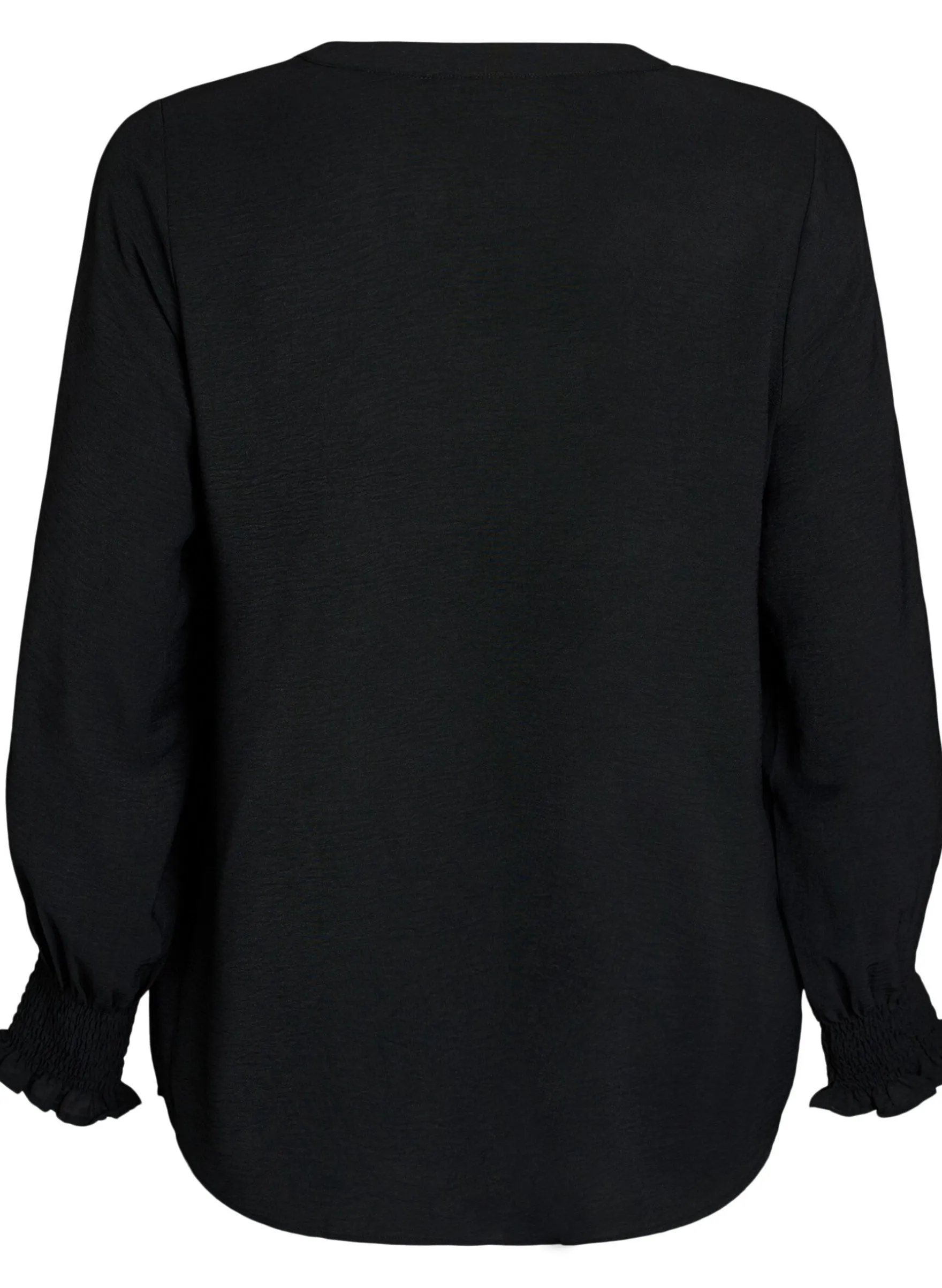 FLASH - Bluse mit Smockbündchen und V-Ausschnitt