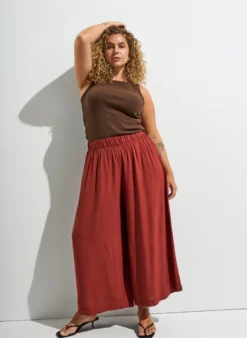 FLASH - Culottes aus Viskose mit hoher Taille und weiten Beinen