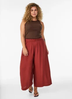 FLASH - Culottes aus Viskose mit hoher Taille und weiten Beinen
