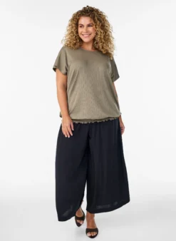 FLASH - Culottes aus Viskose mit hoher Taille und weiten Beinen