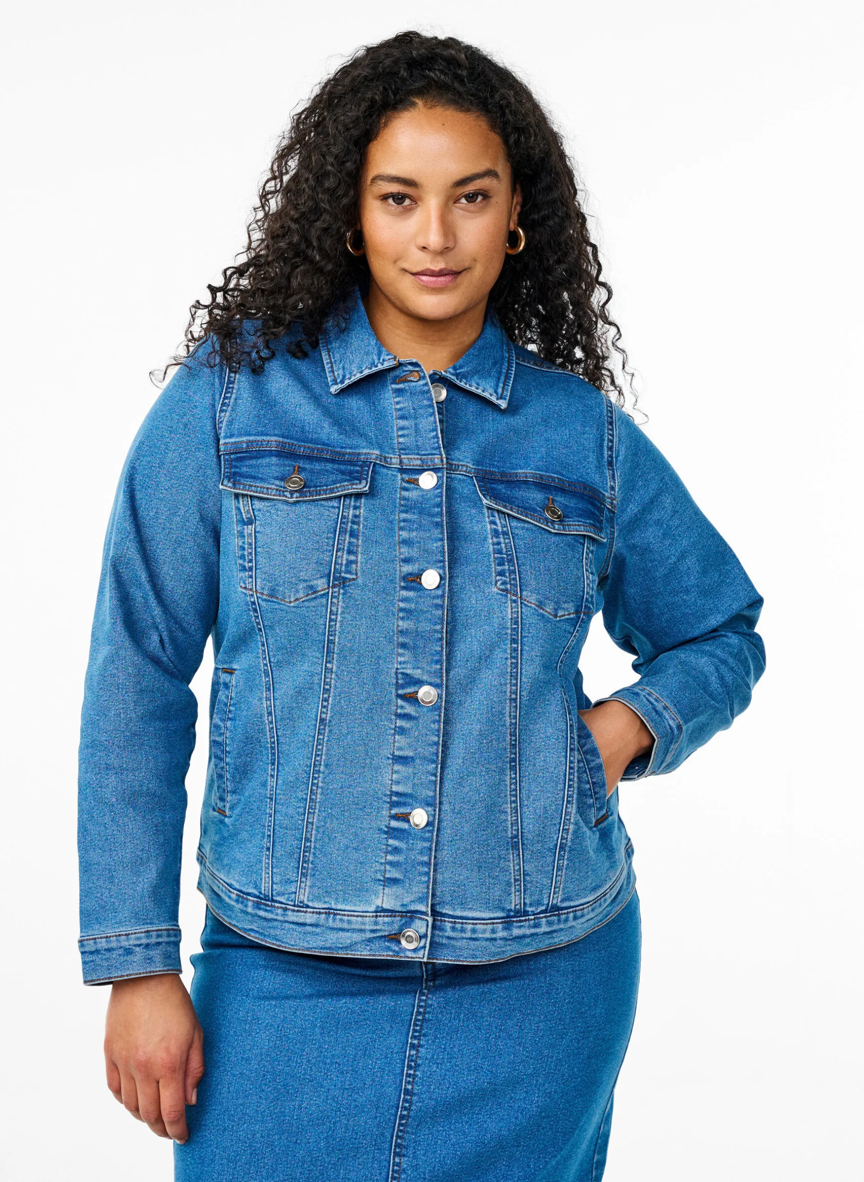 FLASH - Denim-Jacke aus elastischer Baumwollmischung