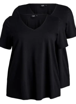 FLASH - 2er-Pack T-Shirts mit V-Ausschnitt