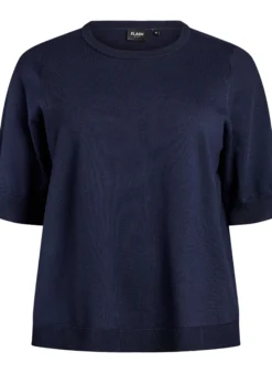 FLASH - Fein gestrickte Bluse mit kurzen Ärmeln