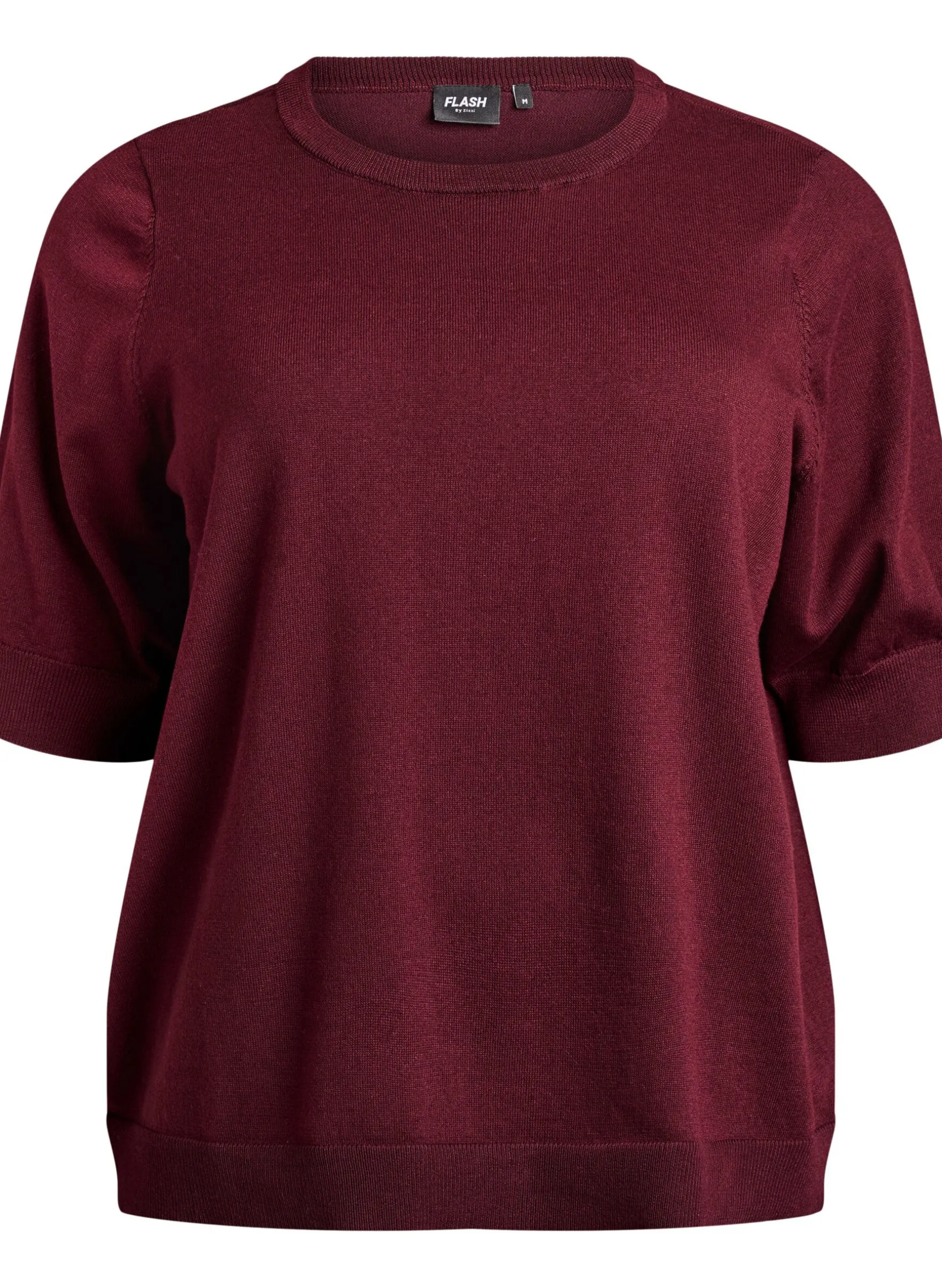 FLASH - Fein gestrickte Bluse mit kurzen Ärmeln