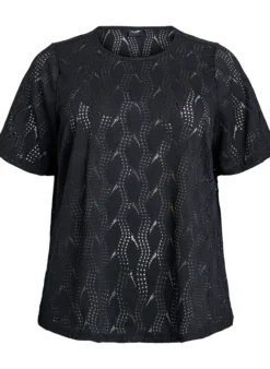 FLASH - Jersey-Shirt mit Lochmuster