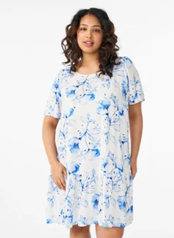 FLASH - Kleid aus Viskose mit Schnittlinie