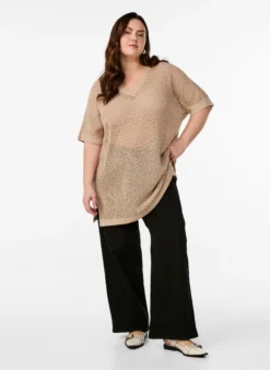 FLASH - Kurzarmpullover mit V-Ausschnitt