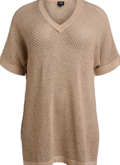 FLASH - Kurzarmpullover mit V-Ausschnitt
